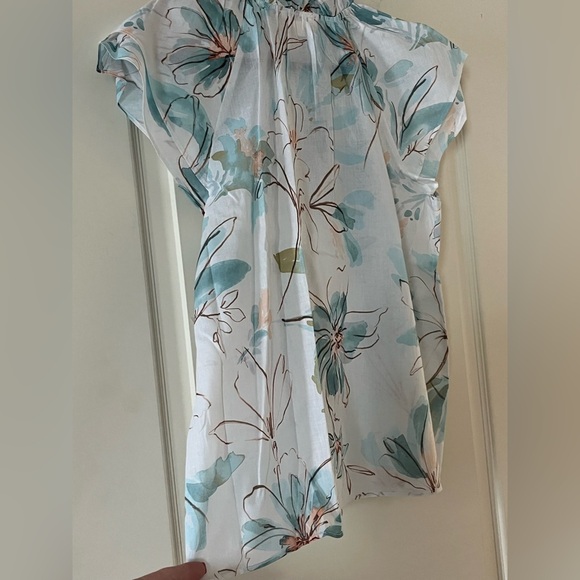 New! Parker Brand from Nordstrom, Floral Ruffle Sleeve Top Women’s Size medium - Picture 8 of 15